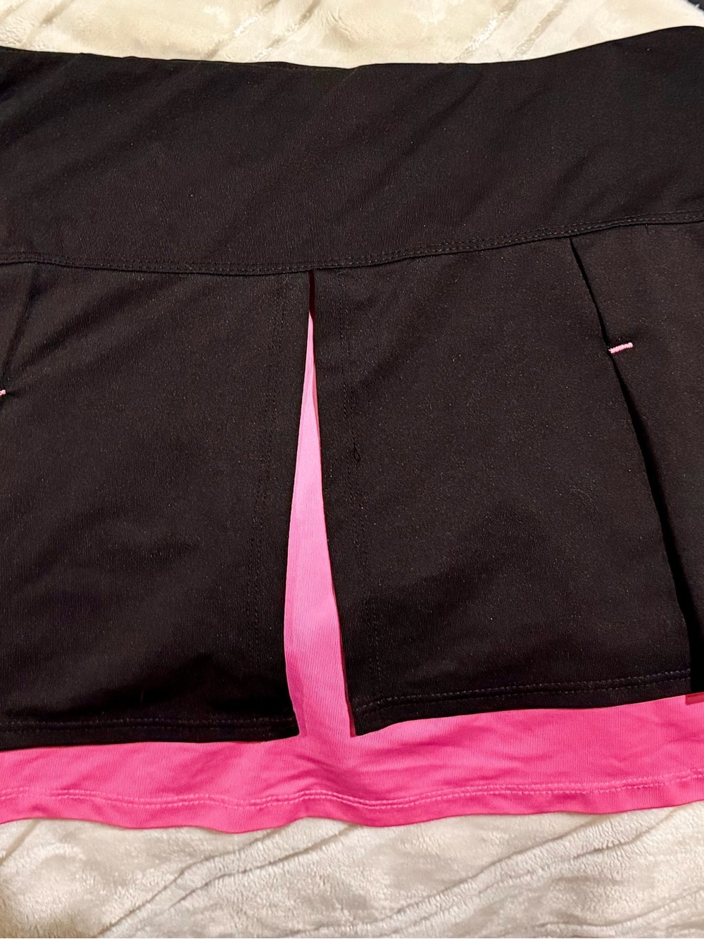 Black Skort with Pink Lining Accent